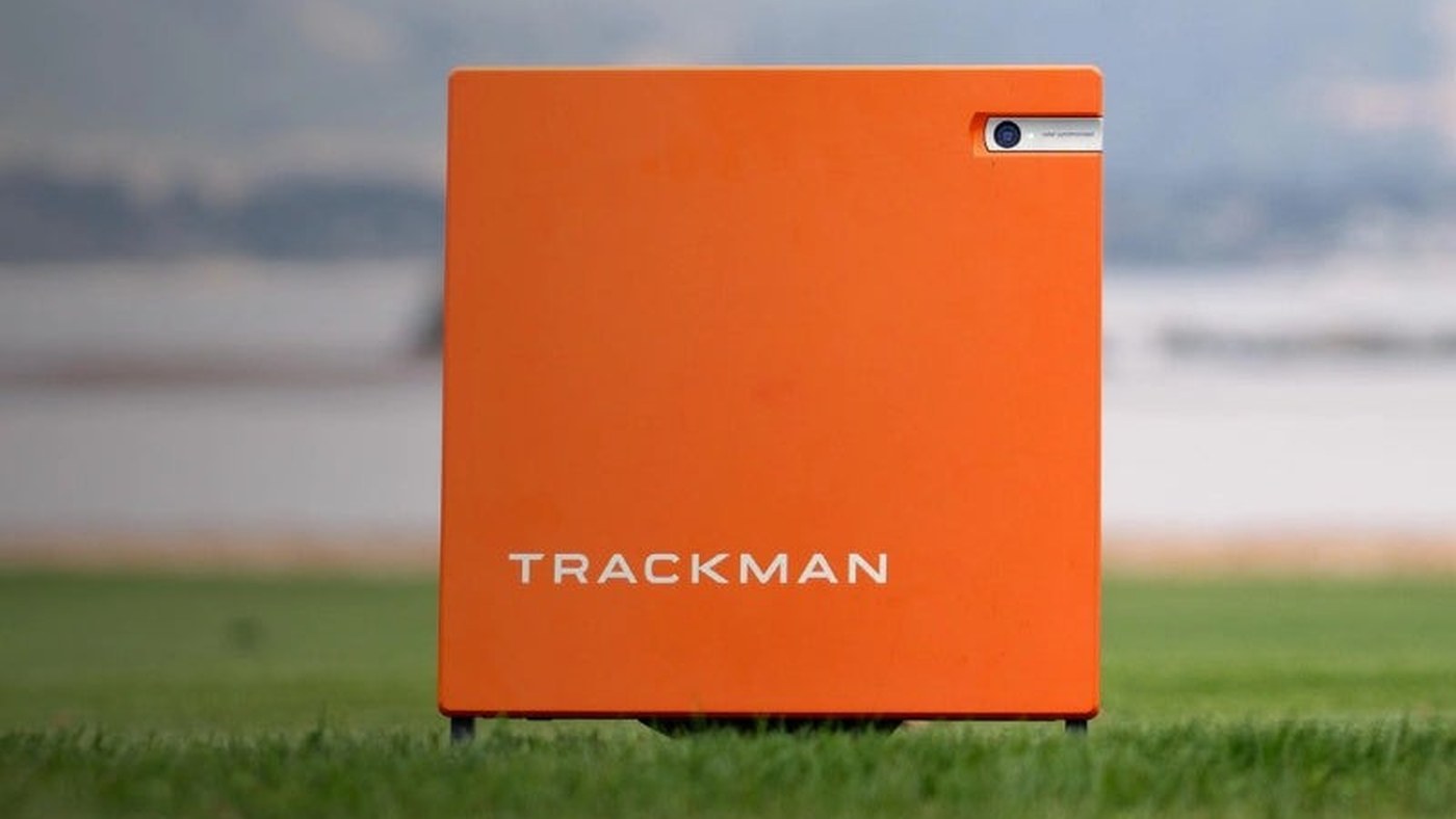 Trackman 4 launch monitor positioned on grass