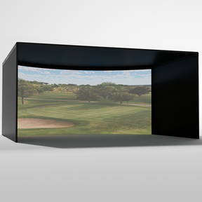 Carl's Place Curved Golf Simulator Enclosure Kit with Impact Screen 