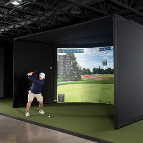 Carl's Place Curved Golf Simulator Enclosure Kit with Impact Screen - Image 1