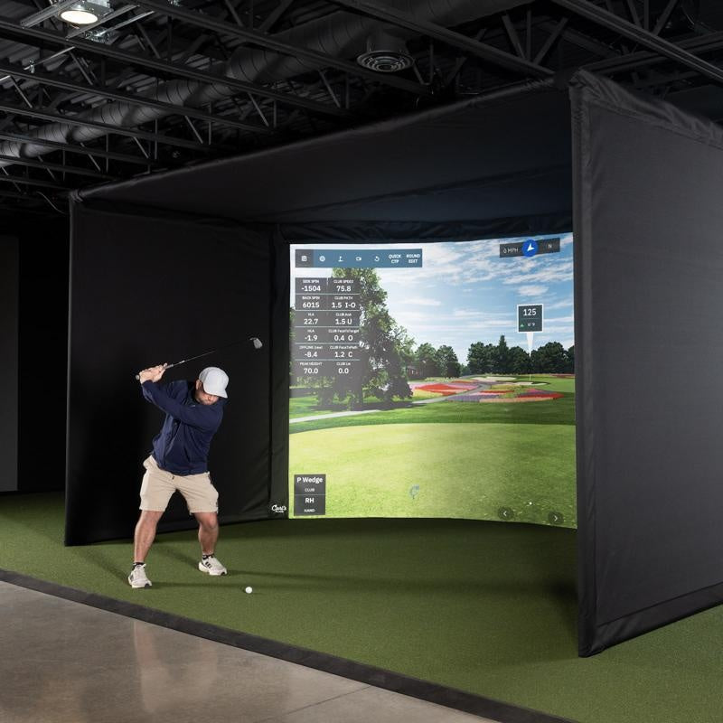 Carl's Place Curved Golf Simulator Enclosure Kit with Impact Screen - Image 1