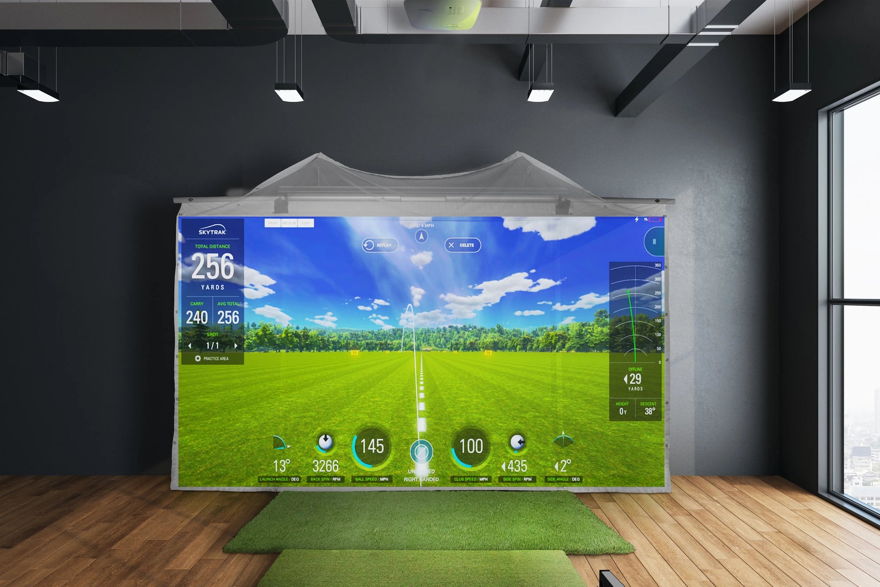 HomeCourse ProScreen 180 Retractable Golf Simulator Screen - Image 5