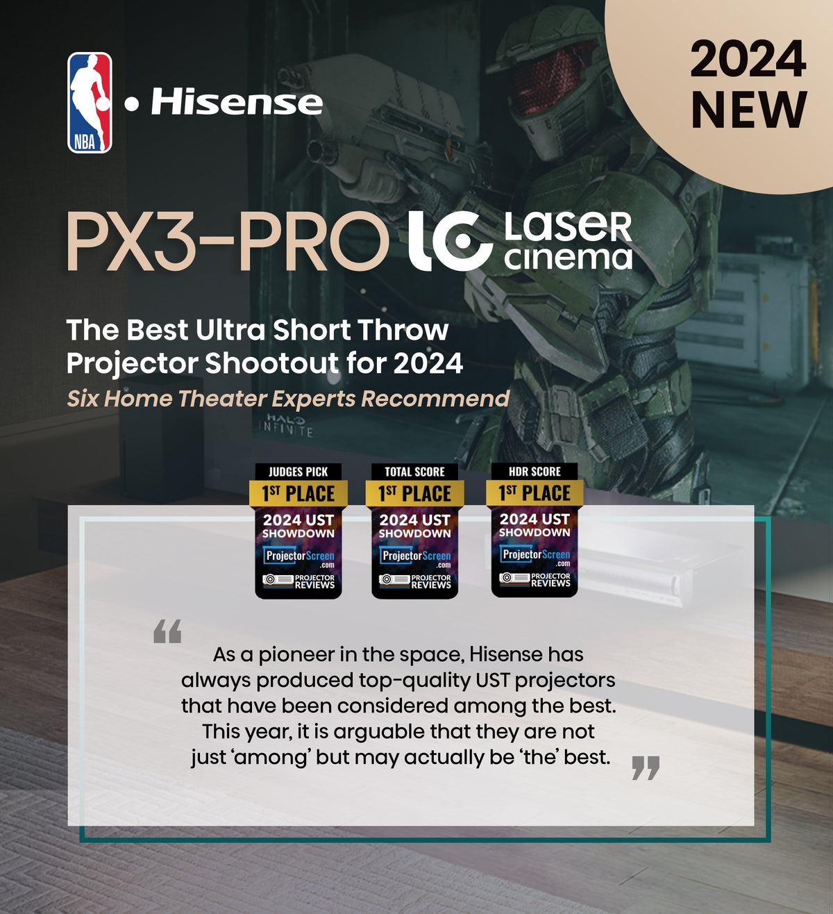 PX3-PRO, 4K UHD Triple Laser Home Theater UST Projector (up to 150")