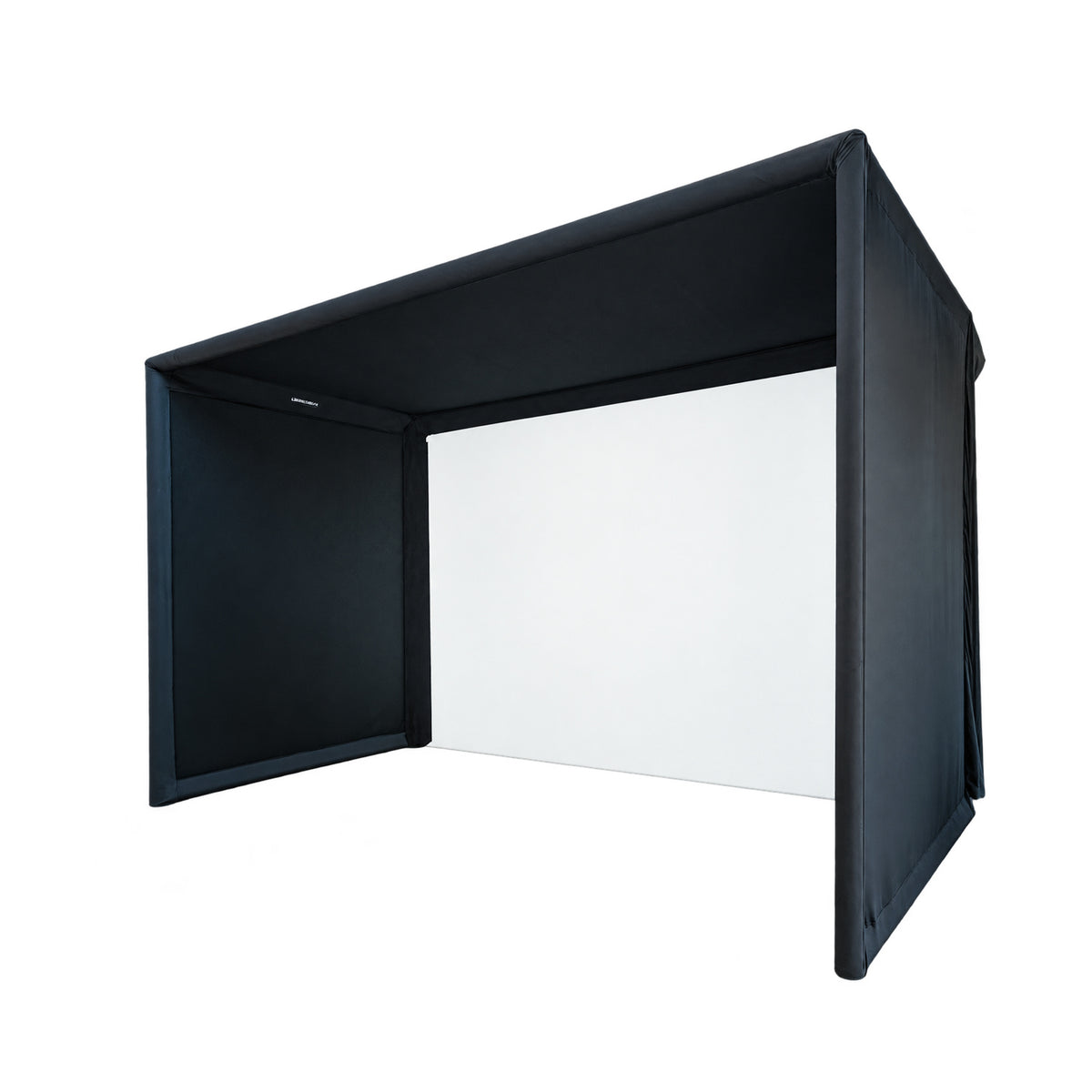 SIGPRO Commercial Enclosure - angled view with white impact screen